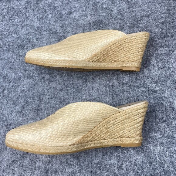 Eric Michaels Shoe Women Beige Collette Slip On Comfort Wedge Heels Mules Clogs - Picture 4 of 7